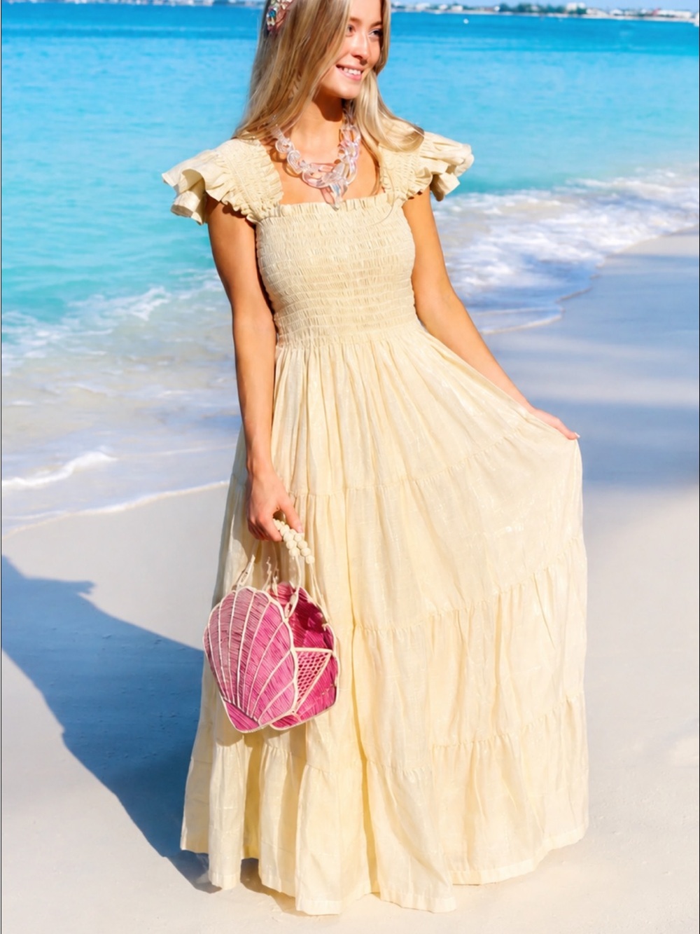 Darlington Isle Gilded Tinsel Maxi Dress XS